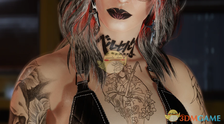 《赛博朋克2077》圣耀颈部纹身MOD