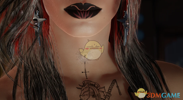 《赛博朋克2077》圣耀颈部纹身MOD