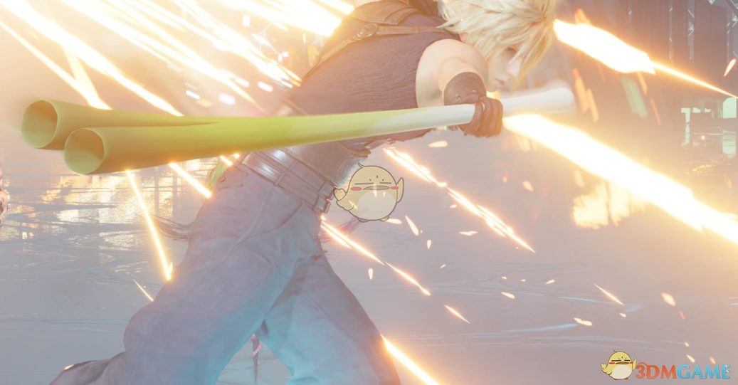 《最终幻想7：重制版》逆天的大葱之剑MOD