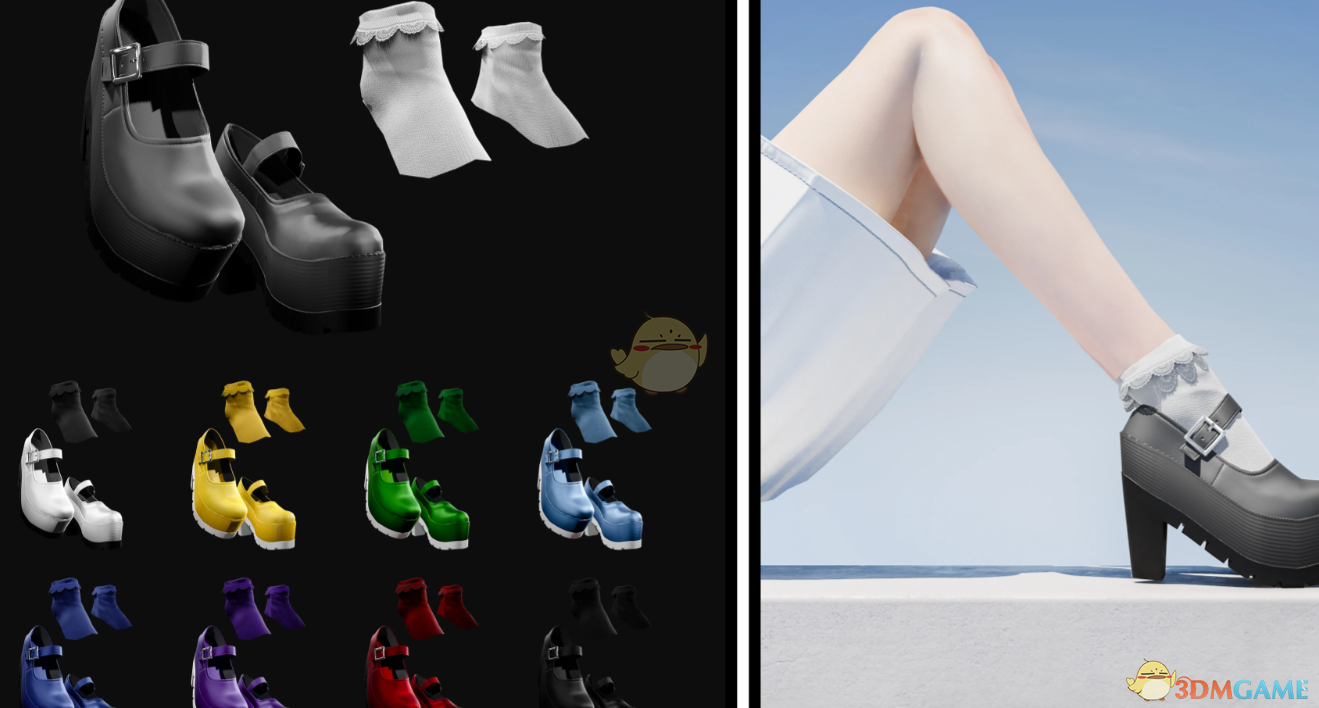 《赛博朋克2077》CD厚底高跟鞋和蕾丝袜MOD