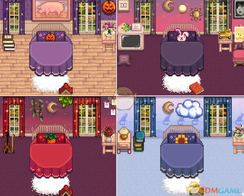 《星露谷物语》多种风格圆床家具包MOD