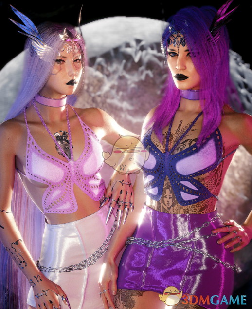 《赛博朋克2077》AXB蝴蝶钩针上衣MOD