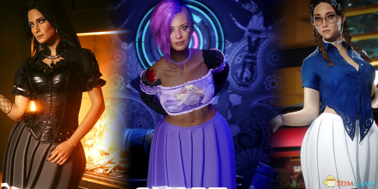 《赛博朋克2077》DS短褶裥半身裙MOD