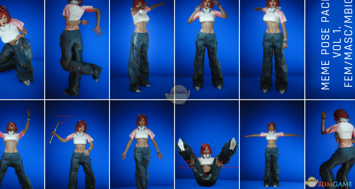 《赛博朋克2077》Meme姿势包MOD