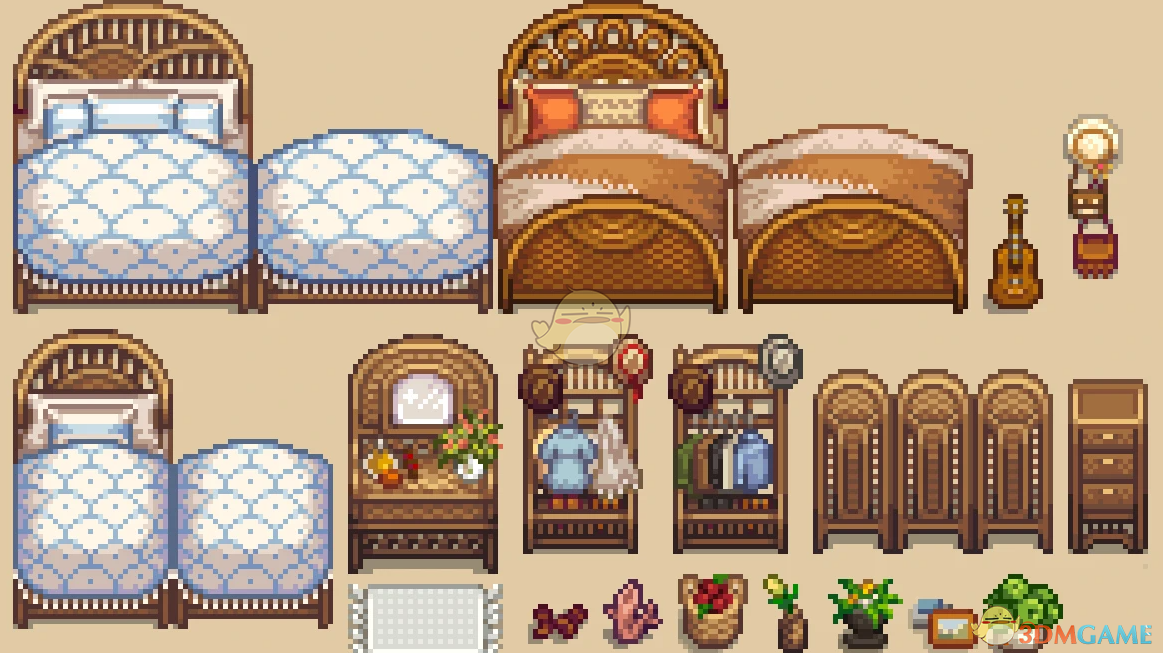 《星露谷物语》PC暖色藤制家具包MOD