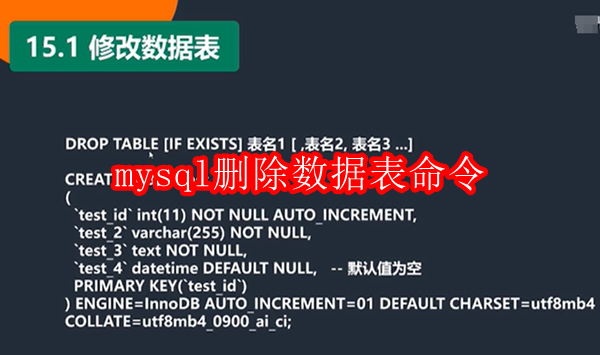 mysql删除数据表命令