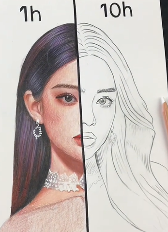 插画艺术家展示惊人涂色技巧 300美元的右脸