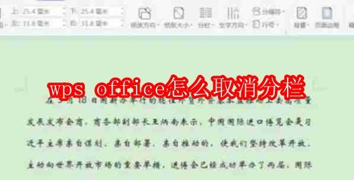 wps office怎么取消分栏
