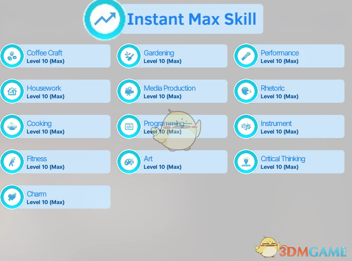 《InZOI》技能立刻提升10级MOD