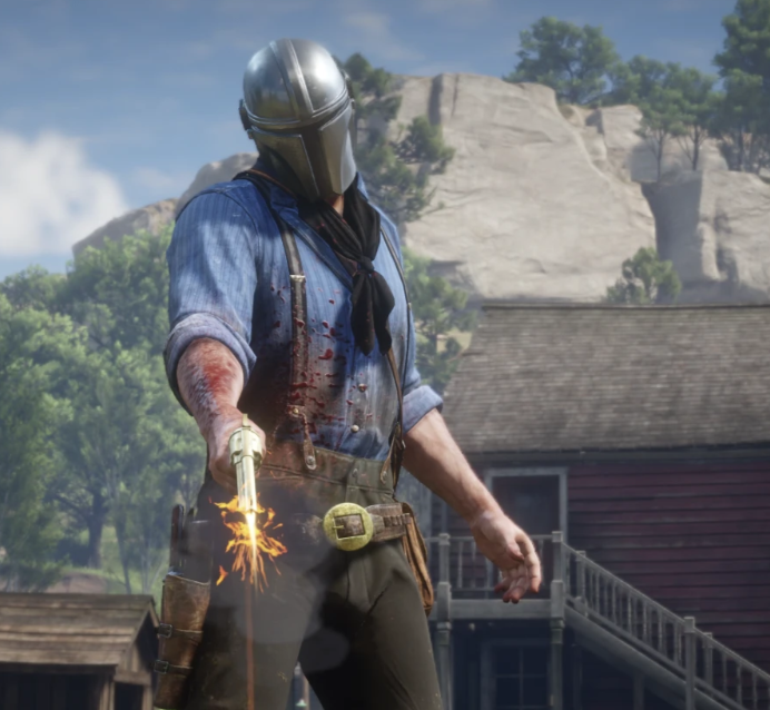 《荒野大镖客2》星球大战贝斯卡头盔MOD