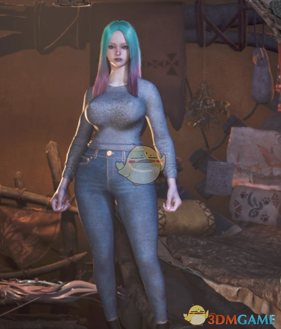 《怪物猎人：荒野》氨纶上衣和牛仔裤MOD