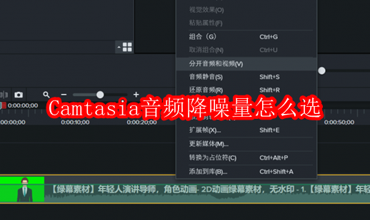Camtasia音频降噪量怎么选