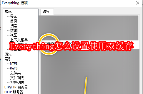 Everything怎么设置使用双缓存