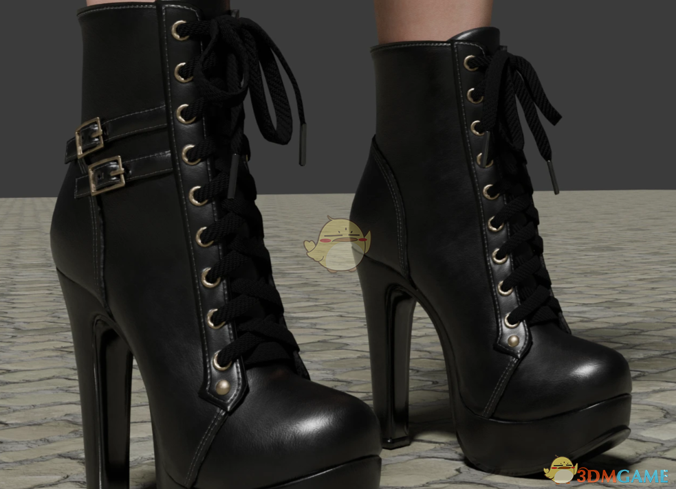 《赛博朋克2077》黑色高跟踝靴MOD