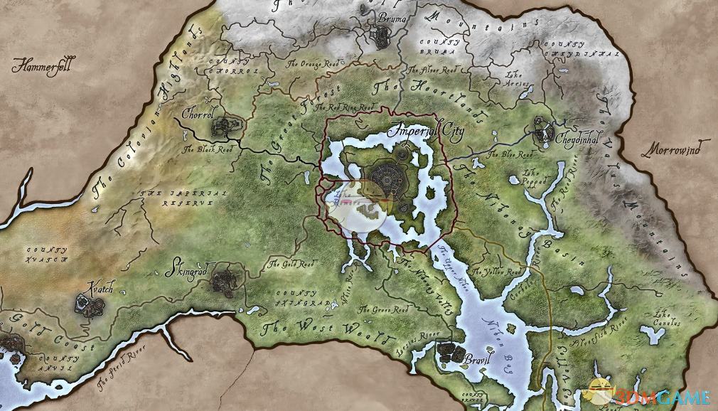 《上古卷轴4：湮灭重制版》8K完整高清世界地图MOD