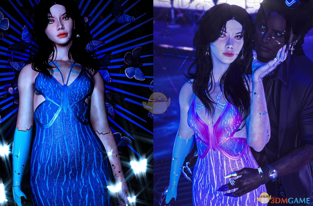 《赛博朋克2077》性感蝴蝶连衣裙MOD