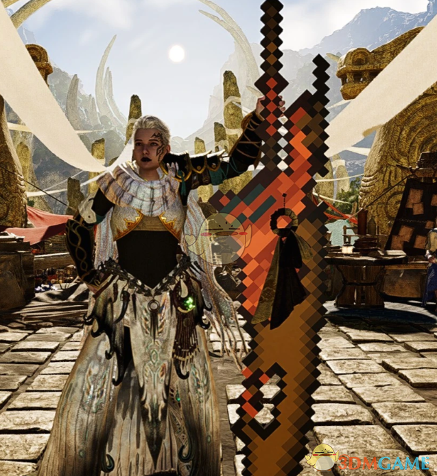 《怪物猎人：荒野》我的世界风格的希望大剑MOD