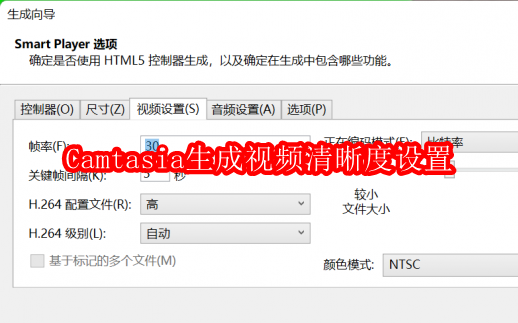 Camtasia生成视频清晰度设置