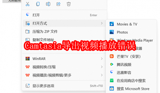 Camtasia导出视频播放错误