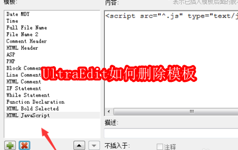 UltraEdit如何删除模板