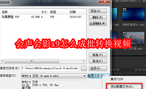 会声会影x9怎么成批转换视频