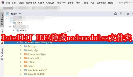 IntelliJ IDEA中怎么隐藏nodemodules文件夹