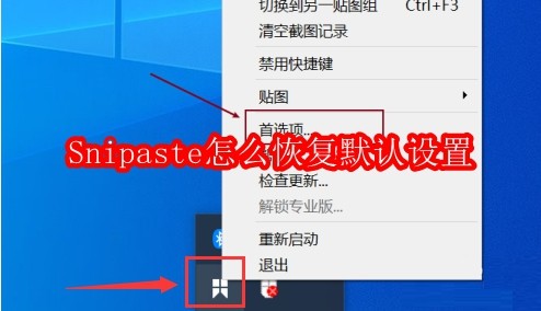 Snipaste怎么恢复默认设置