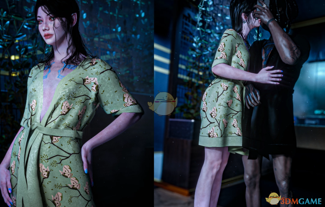 《赛博朋克2077》AXB居家浴袍MOD