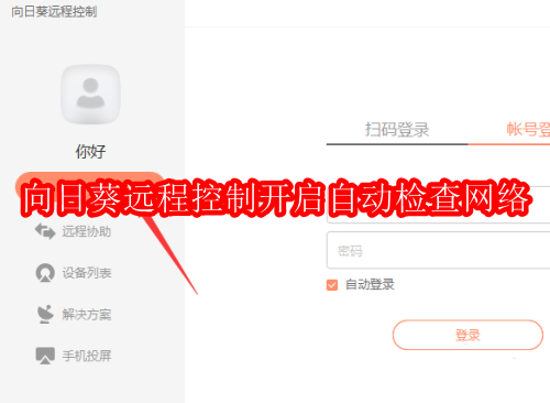 向日葵远程控制软件怎么开启自动检查网络