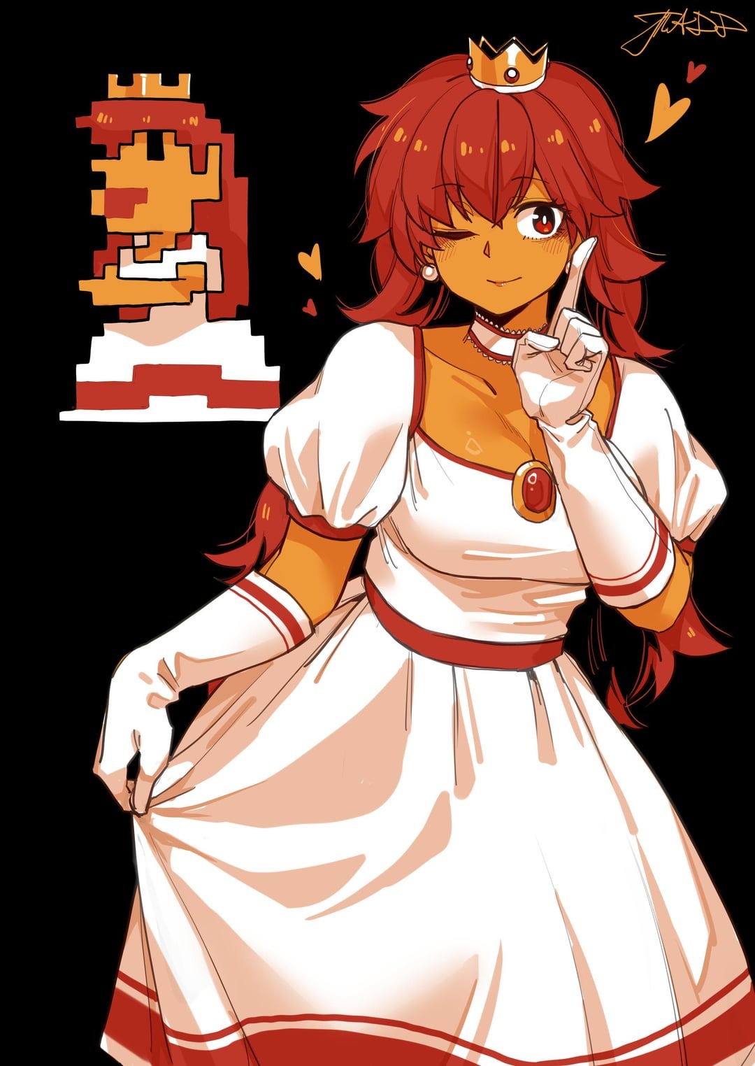 如果碧姬公主沿用初代《马里奥》的设计会是什么样？