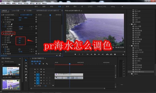 pr海水怎么调色