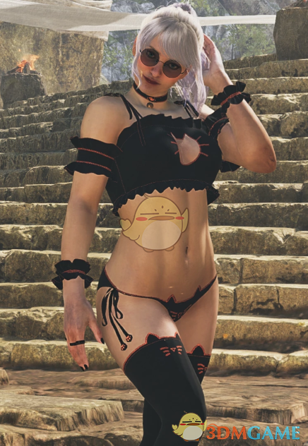 《怪物猎人：荒野》性感猫咪锁孔奶盖内衣MOD