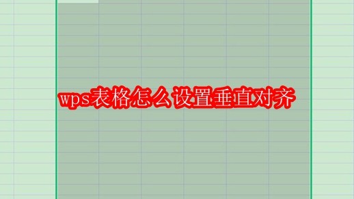 wps表格怎么设置垂直对齐