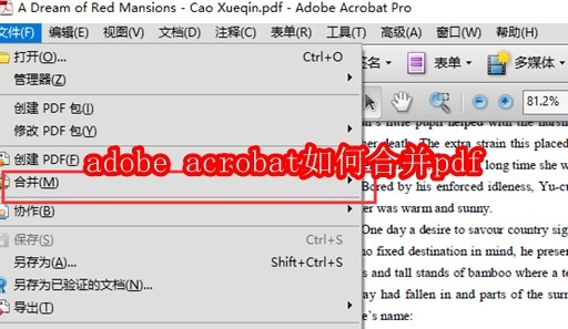 adobe acrobat如何合并pdf
