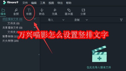 万兴喵影怎么设置竖排文字