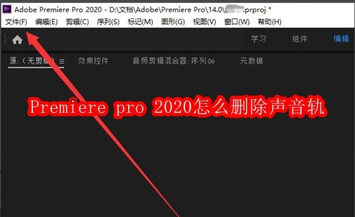 Premiere pro 2020怎么删除声音轨