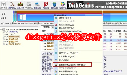 diskgenius怎么恢复文件