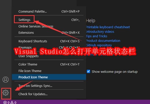 Visual Studio怎么打开单元格状态栏