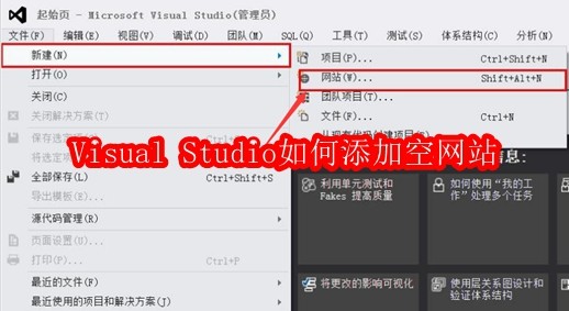 Visual Studio如何添加空网站