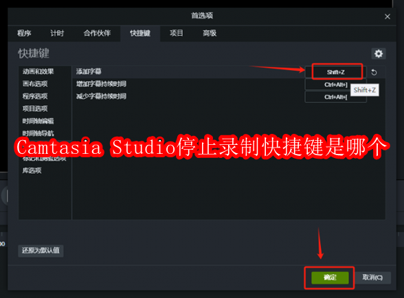 Camtasia Studio停止录制快捷键是哪个