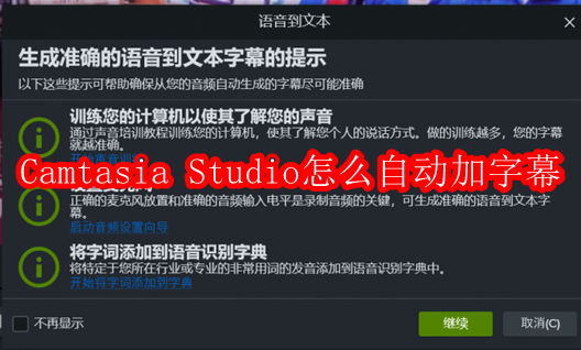 Camtasia Studio怎么自动加字幕