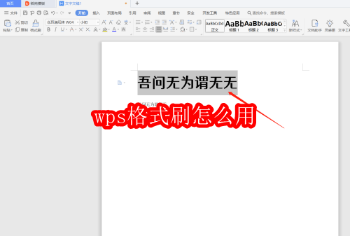 wps格式刷怎么用