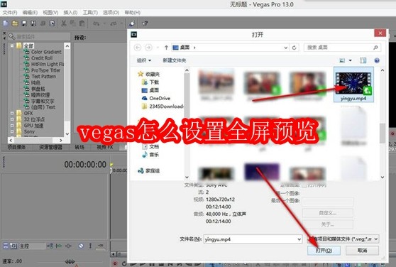 vegas怎么设置全屏预览