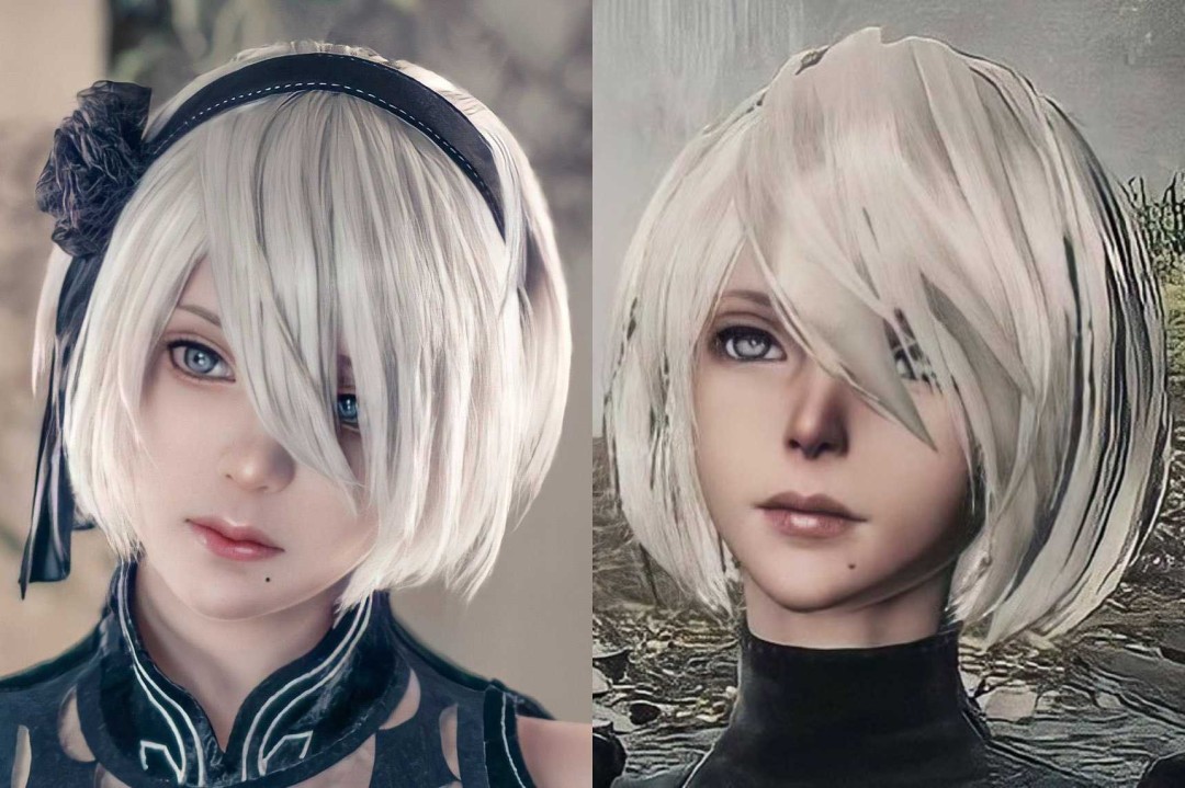 分不清原版 日本Coser puutin超还原《尼尔》2B角色