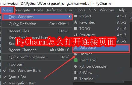 PyCharm怎么打开连接页面