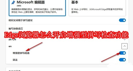 Edge浏览器怎么开启增强型拼写检查功能