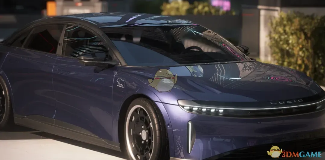 《赛博朋克2077》Lucid Air宝石蓝跑车MOD