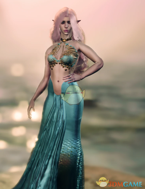 《博德之门3》潮汐珊瑚人鱼连衣裙MOD