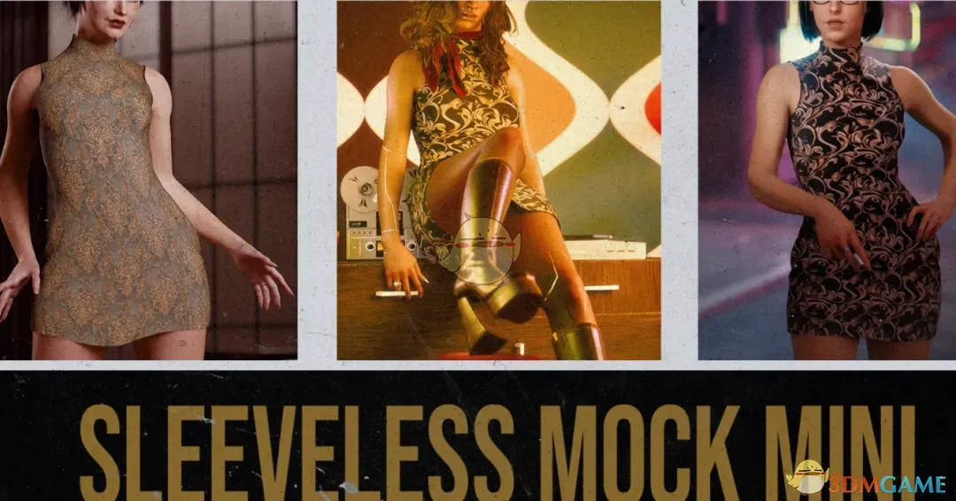 《赛博朋克2077》天鹅绒花纹连衣裙MOD