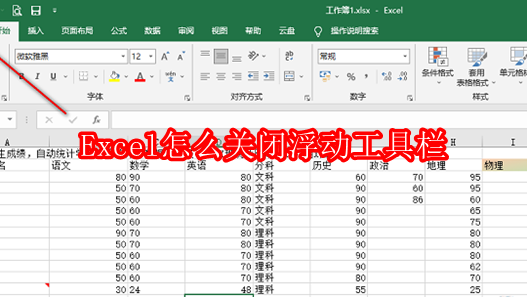 Excel怎么关闭浮动工具栏